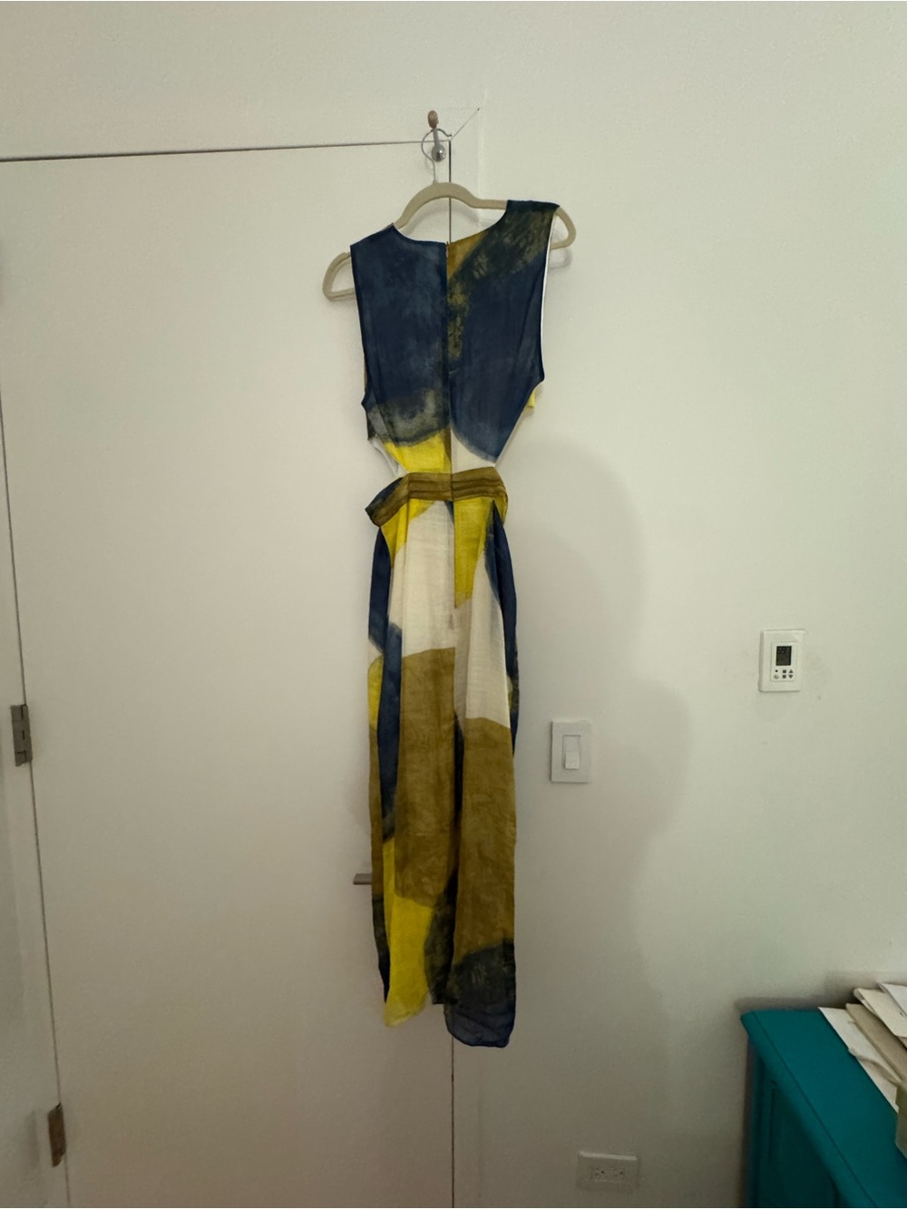 Zara Cutout Maxi Dress in Yellow, Navy and Olive - Picture 3 of 6